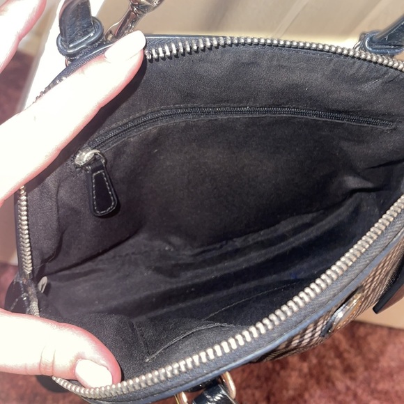 Coach Peyton Glen Plaid Cora Dome Satchel Crossbody F37056 Black - Picture 4 of 8